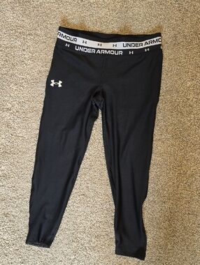 Under Armour Black and White Girls' Performance Leggings